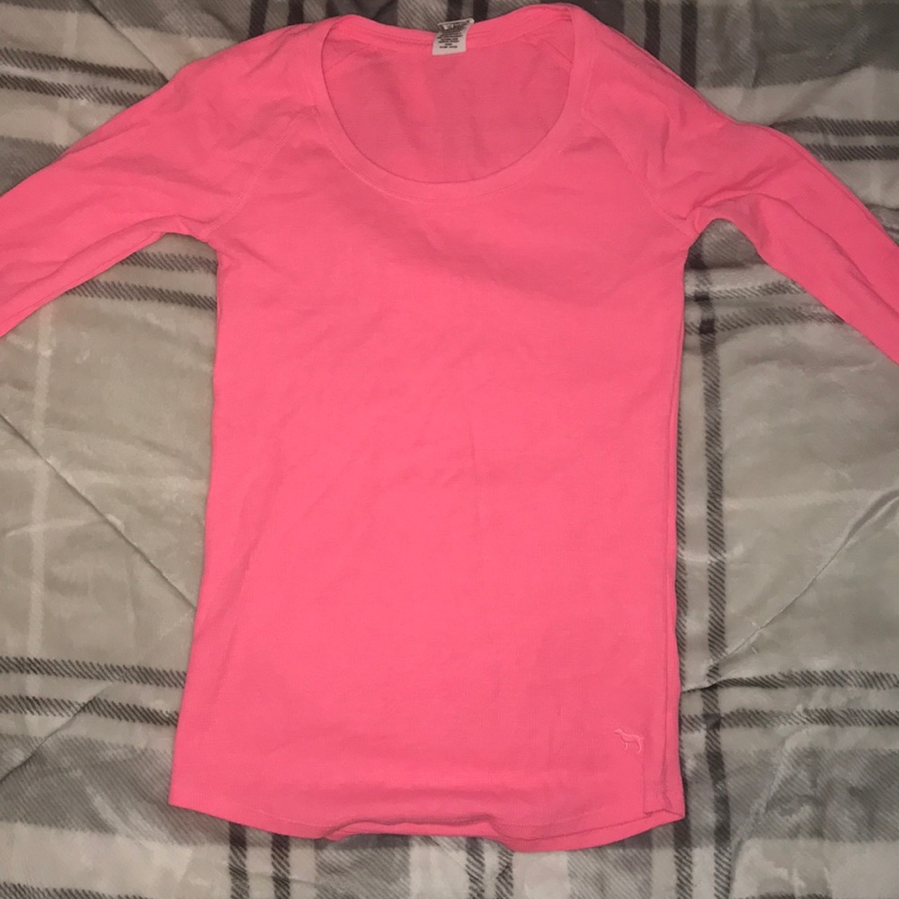 A pink pajama long sleeve shirt